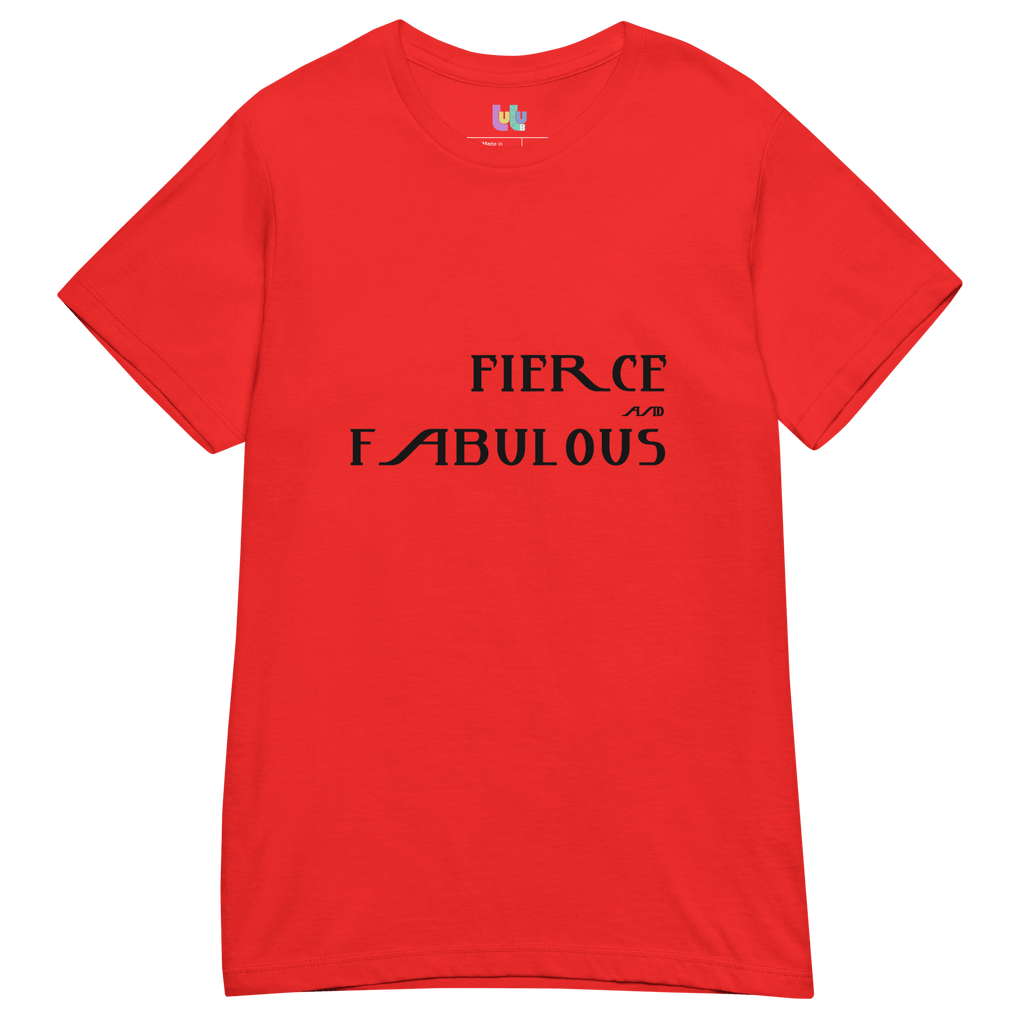 Red T-shirt with Fierce & Fabulous graphic 
