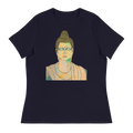Serenity T-shirt in navy with  Buddha design