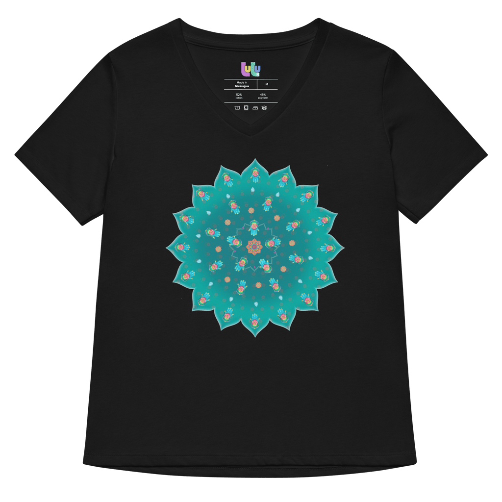 Teal Mandala Tee in black