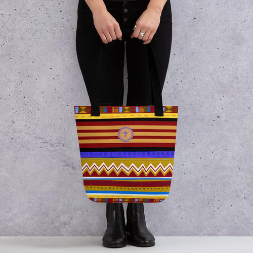african print tote black handle