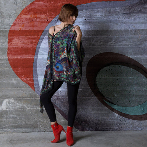 Coral Reef LuLuWrap - Silk Chiffon Scarf Wrap